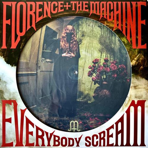 Limited edition picture disc vinyl featuring a woman in a black dress standing in a doorway with a v