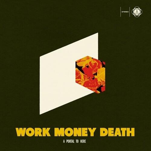 Dark green vinyl album cover featuring a white geometric portal with a colorful abstract cube emergi