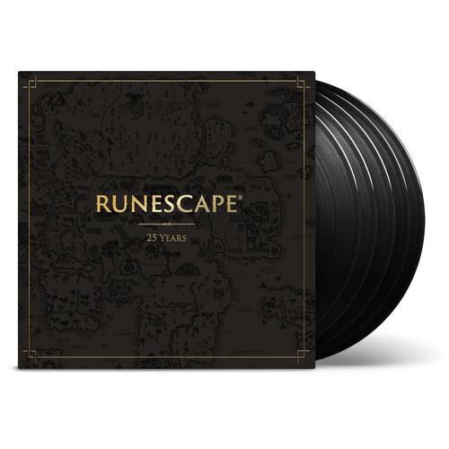 Black vinyl LP set in a gatefold sleeve featuring a gold-embossed fantasy map