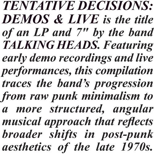 Tentative Decisions: Demos & Live - Vinyl LP