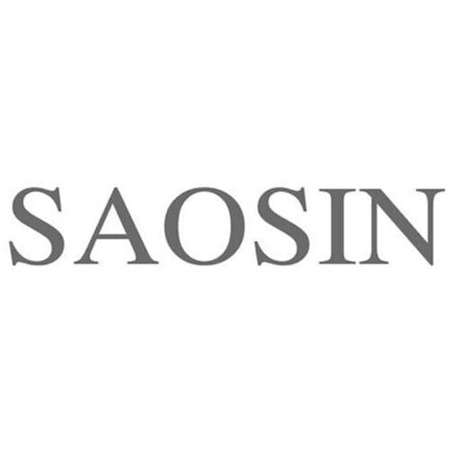 Gray Saosin band logo in serif font on white background