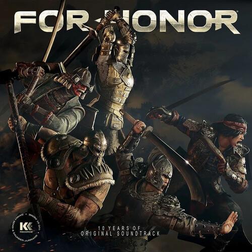 Gold vinyl LP cover featuring armored medieval warriors in combat poses