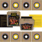 Brown cardboard box set with colorful illustrated sleeve and eight 7-inch vinyl records