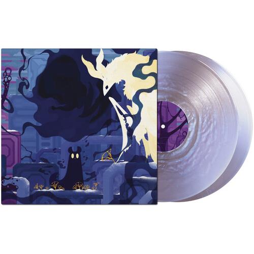 Translucent vinyl record with illustrated sleeve featuring a dark creature and glowing white figure