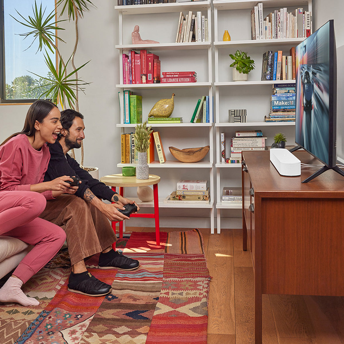 Sonos Personal Entertainment Set with Ace Wireless Noise Canceling Headphones and Beam Smart Sound Bar (White)