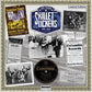 Collage of vintage band photos and Columbia Records advertisements surrounding a blue limited editio