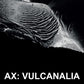 Black and white album cover featuring a close-up of textured volcanic rock formations