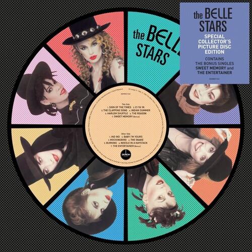 Picture disc vinyl LP featuring colorful portrait segments of the band members