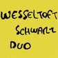 Yellow album cover with black handwritten text reading Wesseltoft Schwarz Duo