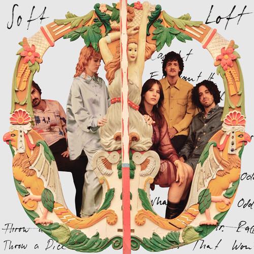 Orange vinyl LP cover featuring a band portrait framed by an ornate, colorful carousel-style border