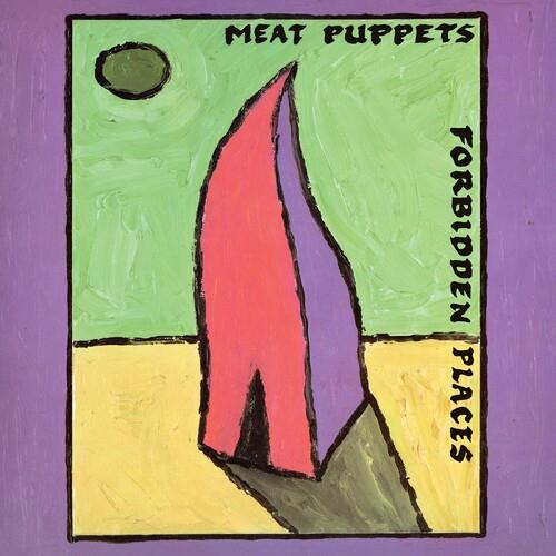 Vinyl LP cover with abstract painted artwork featuring a pink and purple shape on a green and yellow