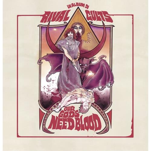 Illustrated album cover featuring a robed figure, a horned creature, and a fallen body in a horror a