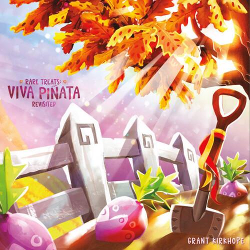 Colorful illustrated vinyl LP cover featuring a garden scene with a white picket fence, shovel, and 