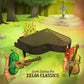 Green vinyl record cover featuring three cartoon characters playing piano, violin, and cello in a fo