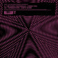 Pink and black vinyl record sleeve with a hypnotic spiral pattern and a black label strip