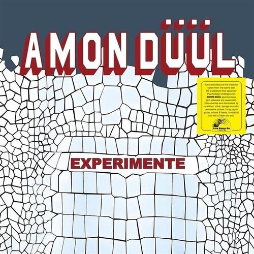 Vinyl LP cover with bold red and white lettering over a cracked mosaic pattern