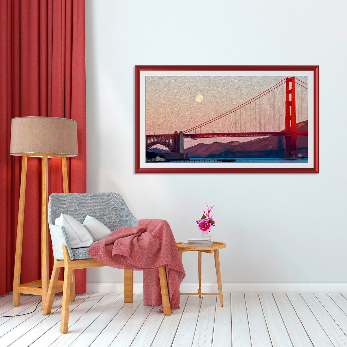 Deco TV Frames 75" Alloy Prismatic Frame for Samsung The Frame TV 2021-2024 (Candy Red)