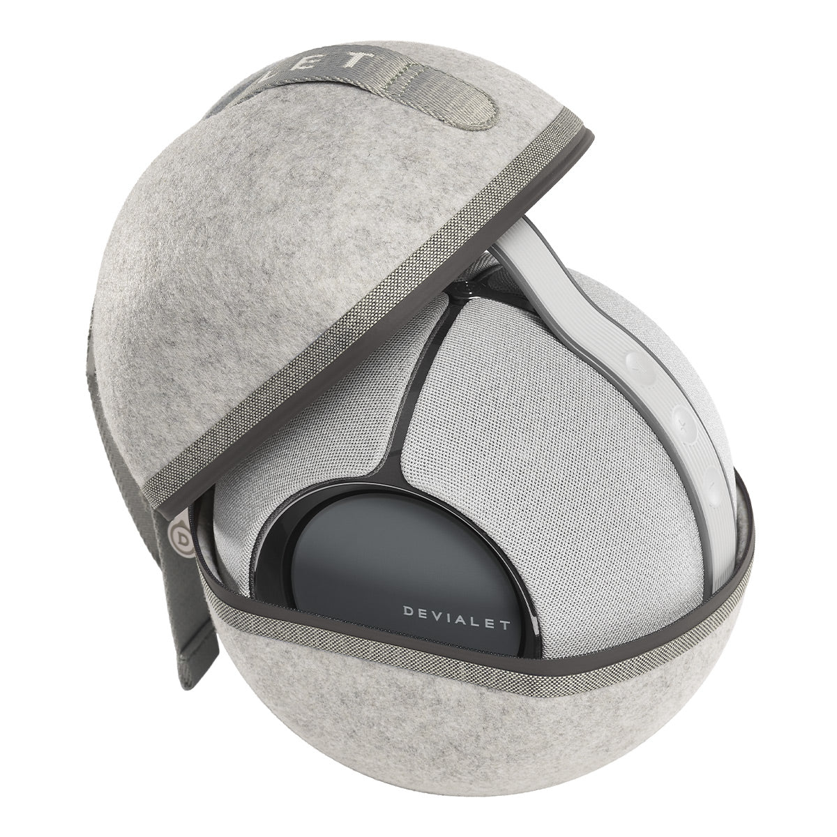 Devialet Mania Portable Bluetooth Smart Speaker (Sunset Rose) with Charging Station and Cocoon Felt Carrying Case