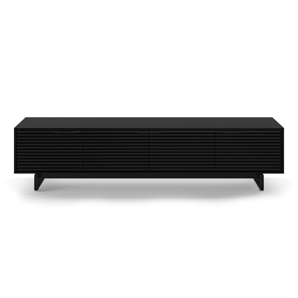 BDI Align 7473 Low 4-Door Cabinet with Media Base (Ebonized Ash)