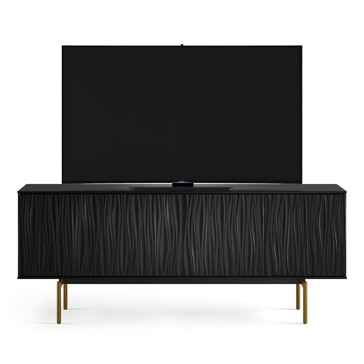 BDI Tanami 7109 4-Door Storage Credenza (Satin Black with Brass Base)
