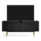 BDI Tanami 7109 4-Door Storage Credenza (Satin Black with Brass Base)