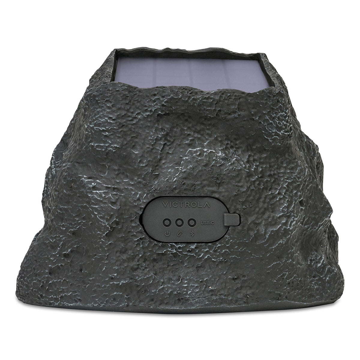 Victrola Rock Speaker Connect Bluetooth Outdoor Speaker with Solar Charging - 4 Pack (Granite)
