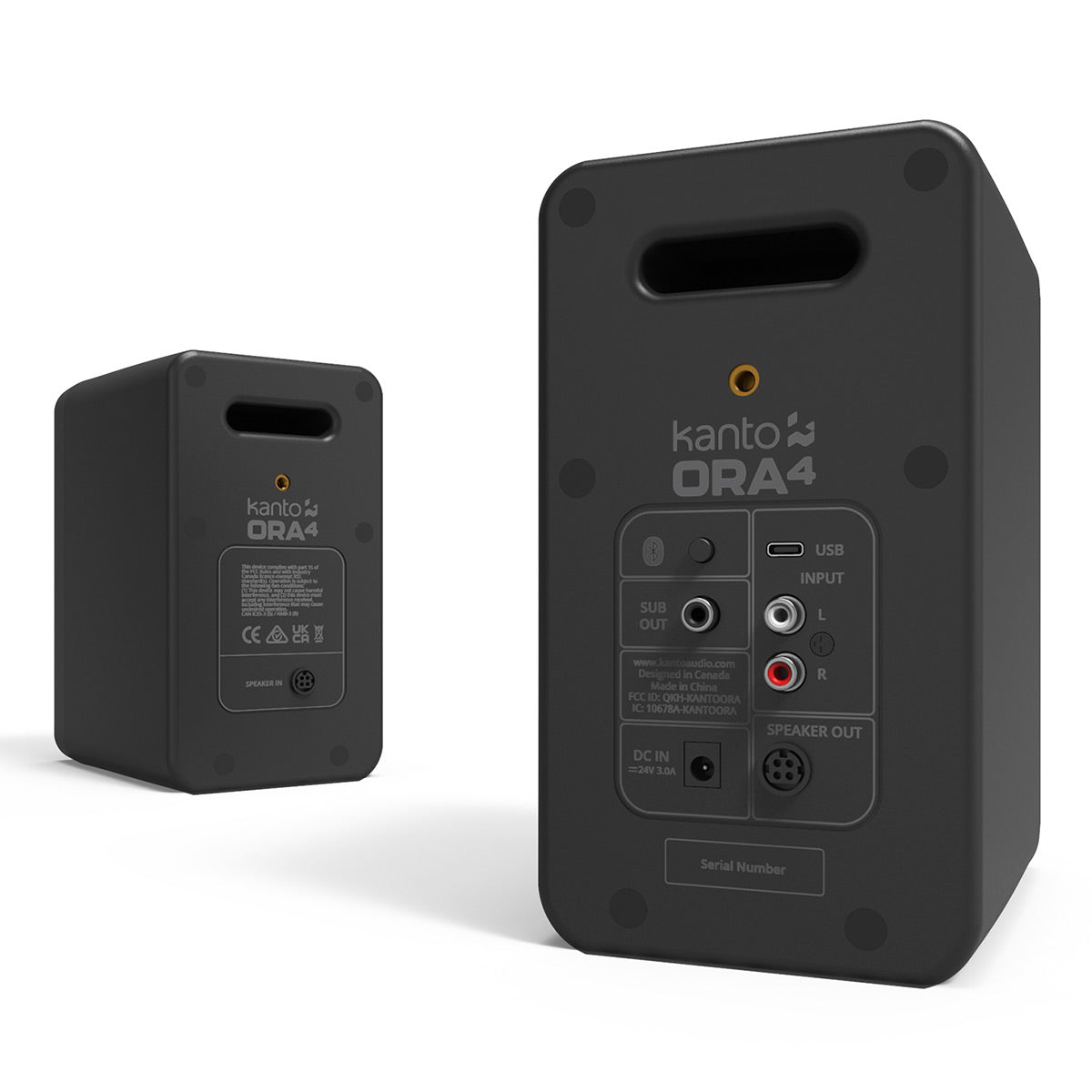 Kanto ORA4 Bluetooth Speakers Bundle with AudioQuest Jack Russell Subwoofer Cable - 4m (Black)