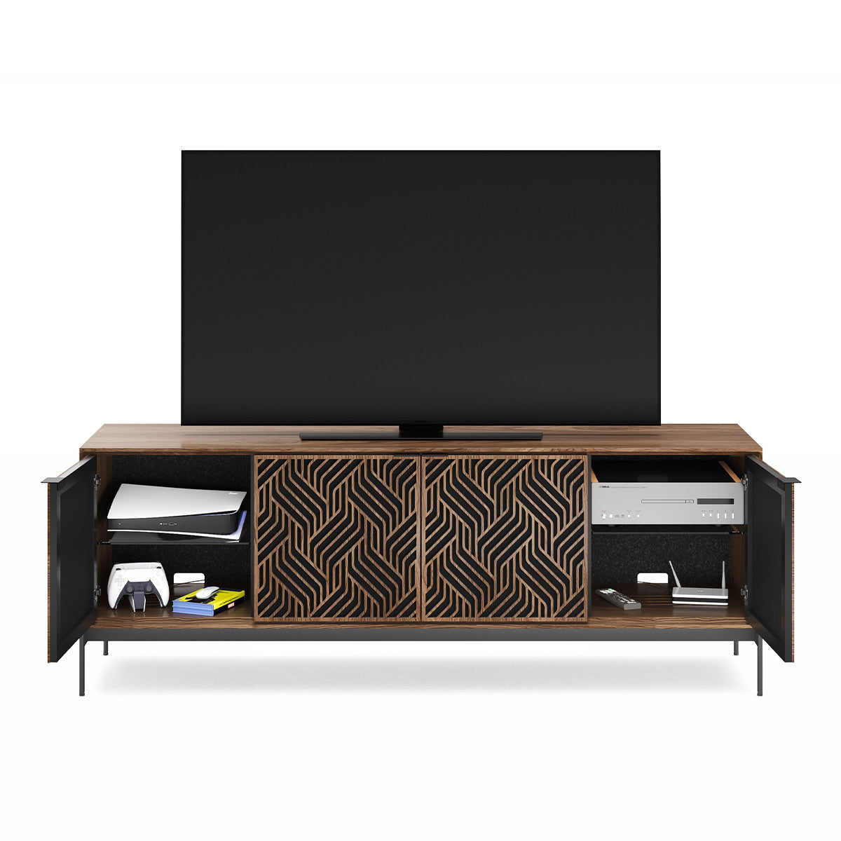 BDI Elements 8709 Weave Media Cabinet with Console Base (Natural Walnut)