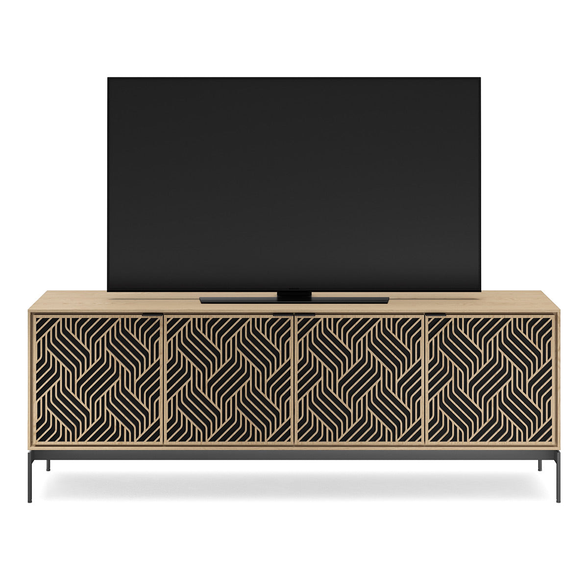 BDI Elements 8709 Weave Media Cabinet with Console Base (Washed Oak)