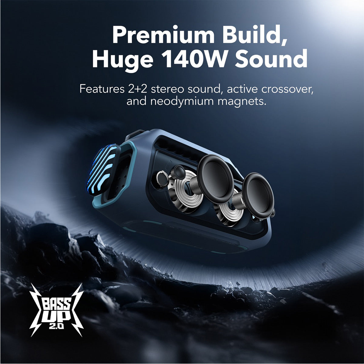 Soundcore Boom 2 Plus Portable Bluetooth Speaker (Blue)