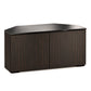 Salamander Chameleon Collection Manhattan 221 Corner AV Cabinet (Maro Ebony Doors and Sides, Black Glass Top)