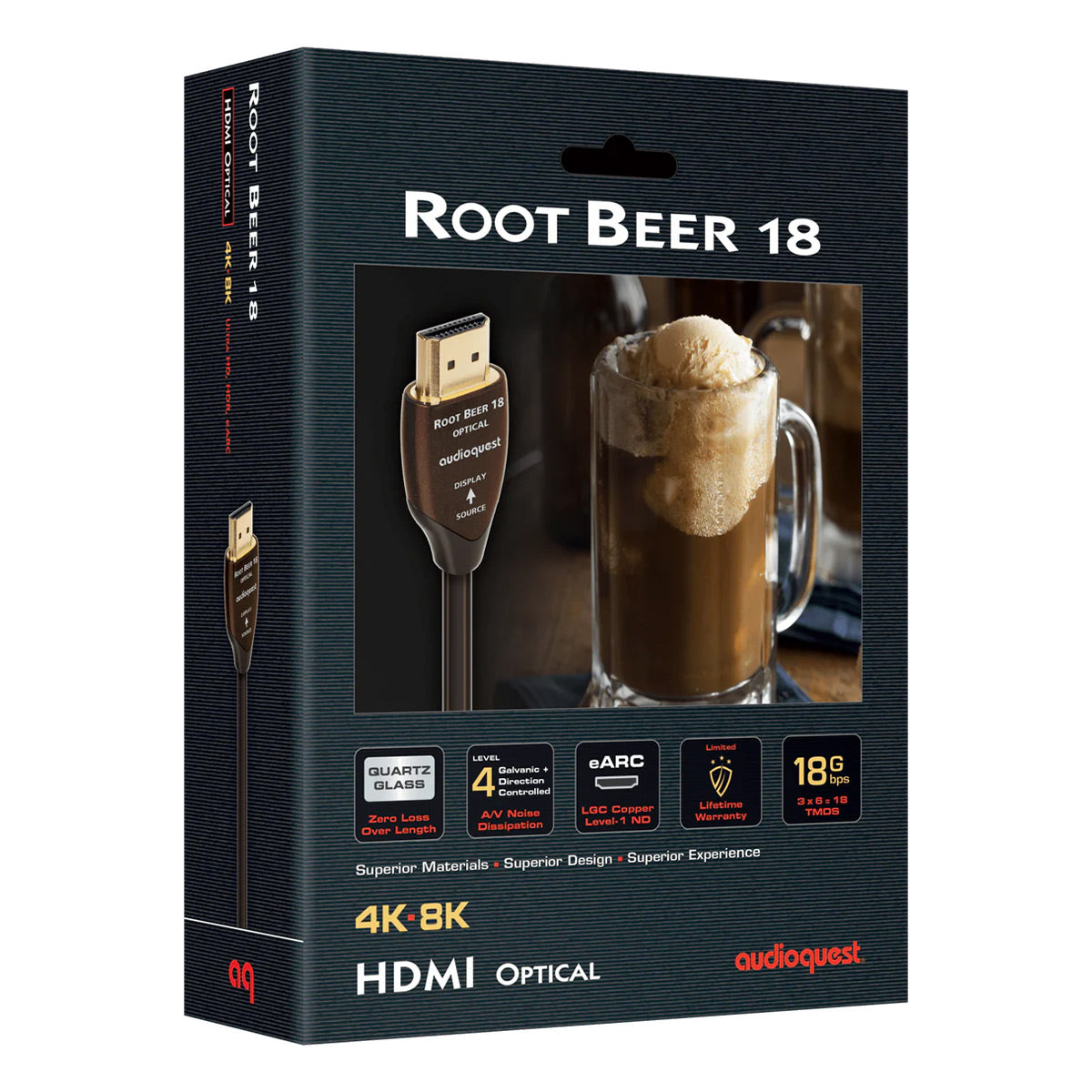 AudioQuest Root Beer 18 High Speed 18Gbps Active HDMI 2.0b Cable - Thumbnail 3