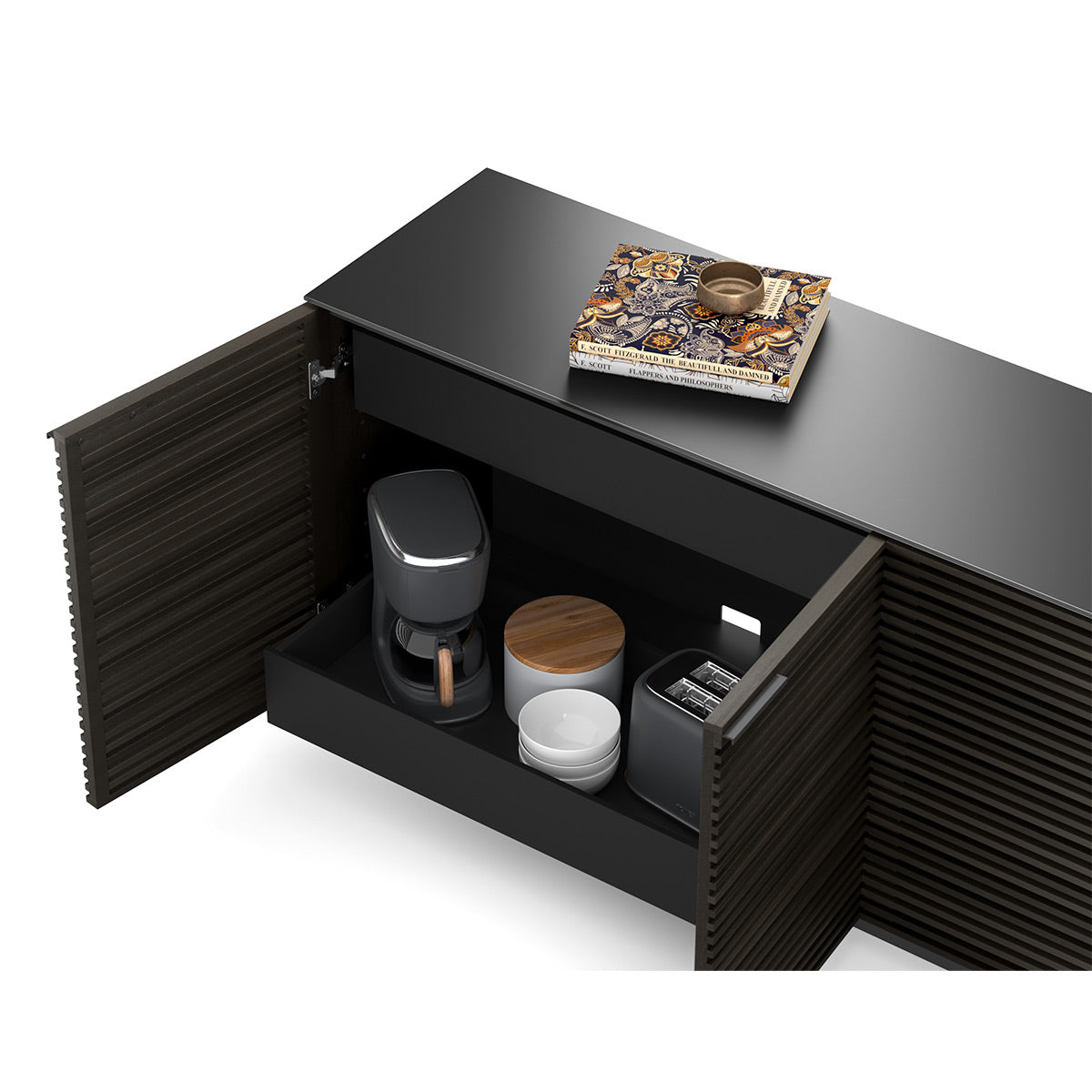 BDI Corridor 8109 4-Door Storage Credenza (Charcoal Stained Ash)