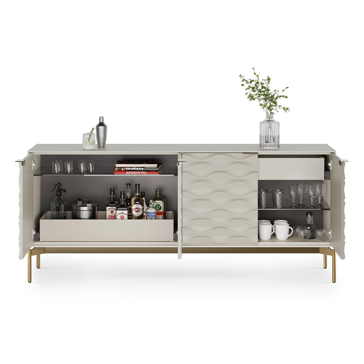 BDI Ripple 7629 4-Door Storage Credenza - Thumbnail 5