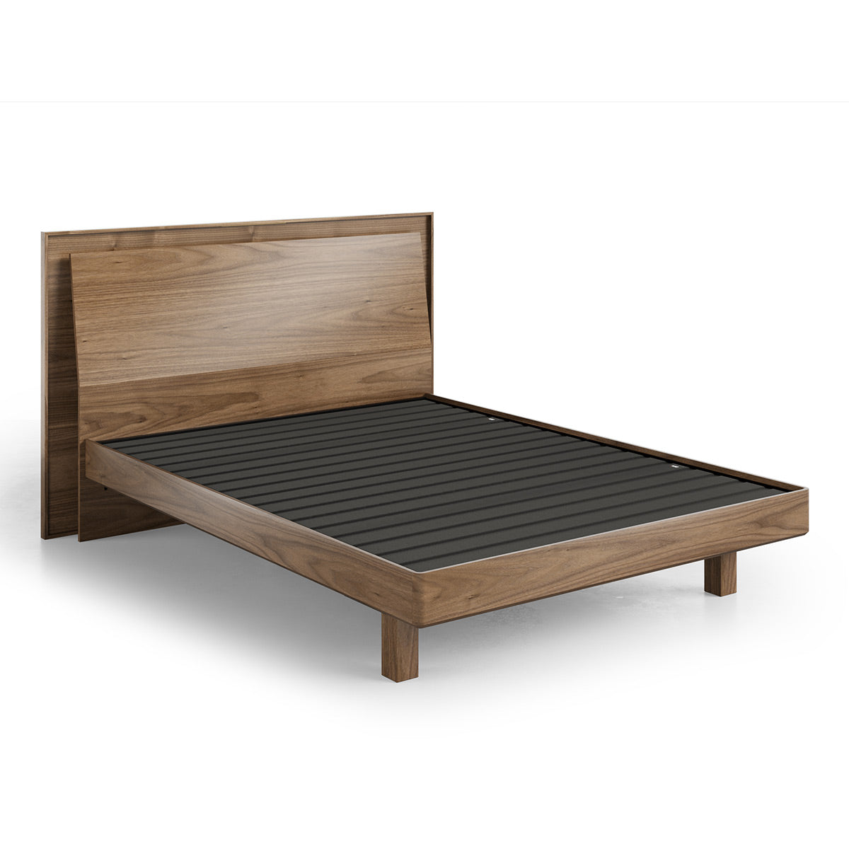 BDI KAVA Bedroom 9617 Queen Bed Frame with Built-In LEDs (Walnut)