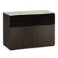 Salamander Chameleon Collection Manhattan 329 Speaker Integrated Twin AV Cabinet (Maro Ebony Doors and Sides, Matte Taupe Glass Top)