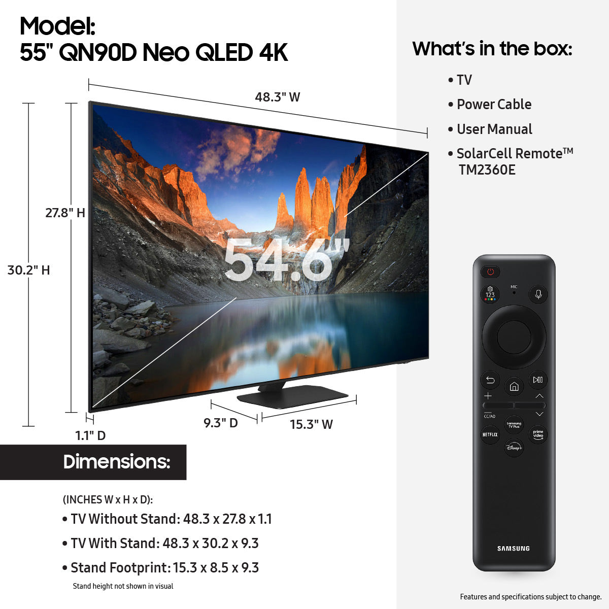 Samsung QN55QN90DA 55" 4K Neo QLED Smart TV (2024)
