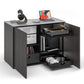 Salamander Chameleon Collection Manhattan 323 Twin AV Cabinet (Maro Ebony Doors and Sides, Matte Taupe Glass Top)