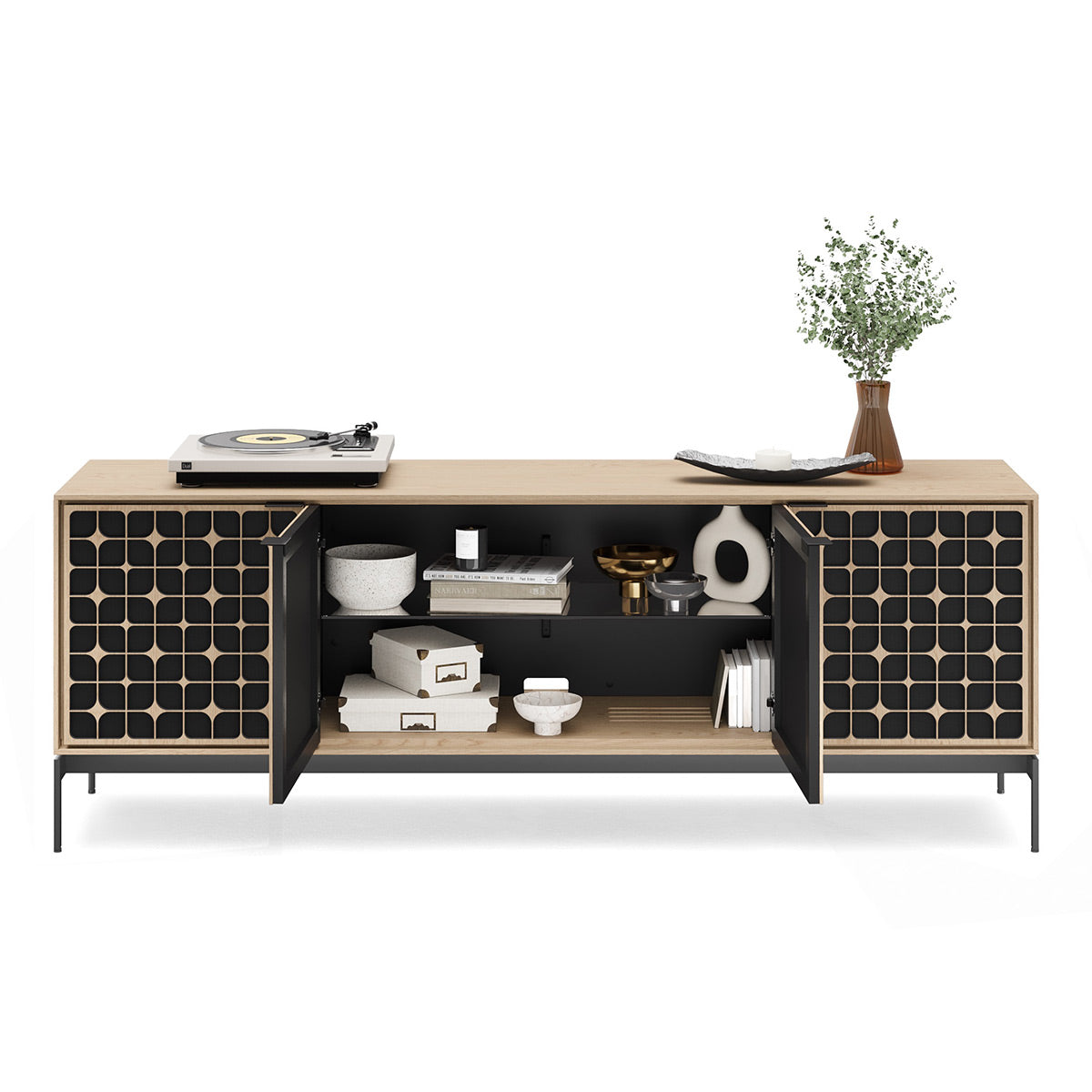 BDI Elements 8709 Constellation Media Cabinet with Console Base (Washed Oak)