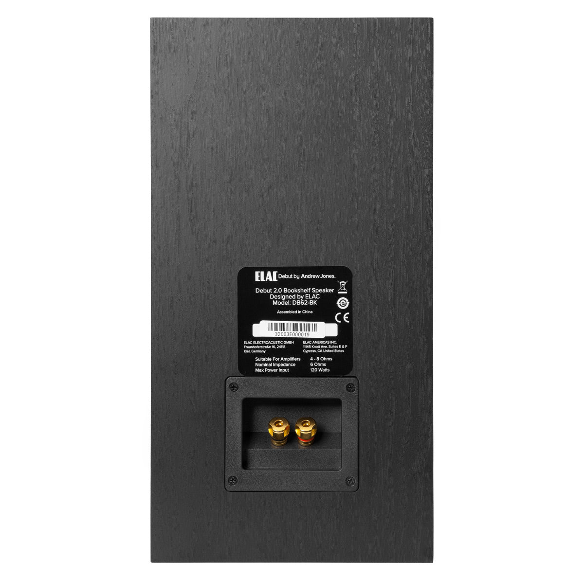 ELAC DB62 Debut 2.0 Bookshelf Speakers - Pair (Black Ash Vinyl)