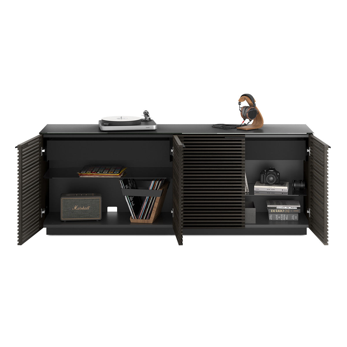 BDI Corridor 8109 4-Door Storage Credenza (Charcoal Stained Ash)