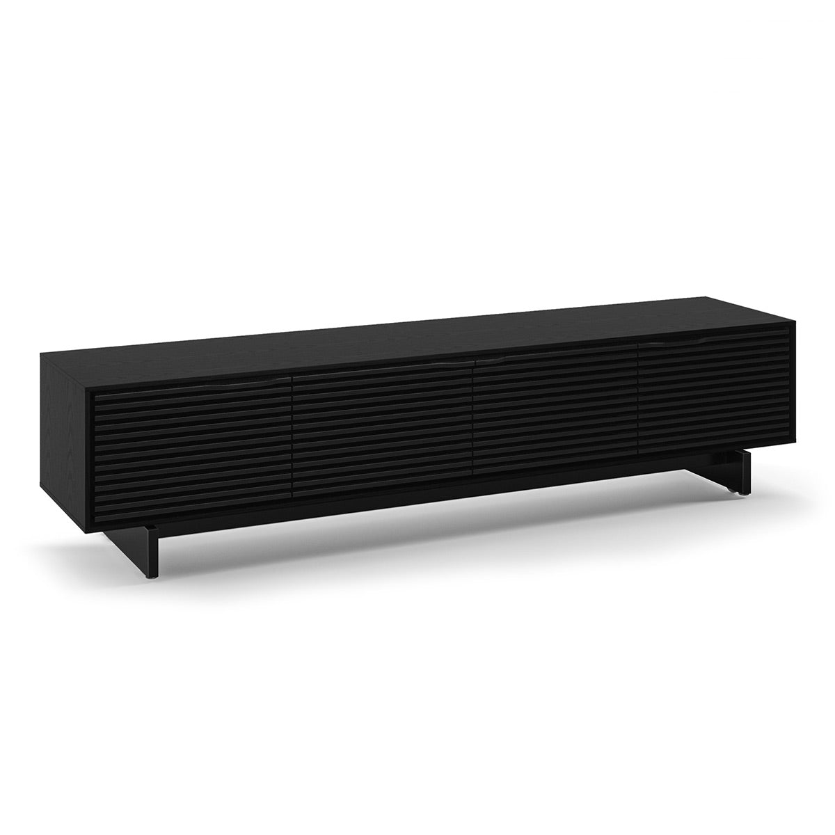 BDI Align 7473 Low 4-Door Cabinet with Media Base (Ebonized Ash)