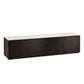 Salamander Chameleon Collection Manhattan 247 Quad AV Cabinet (Maro Ebony Doors and Sides, Matte Taupe Glass Top)