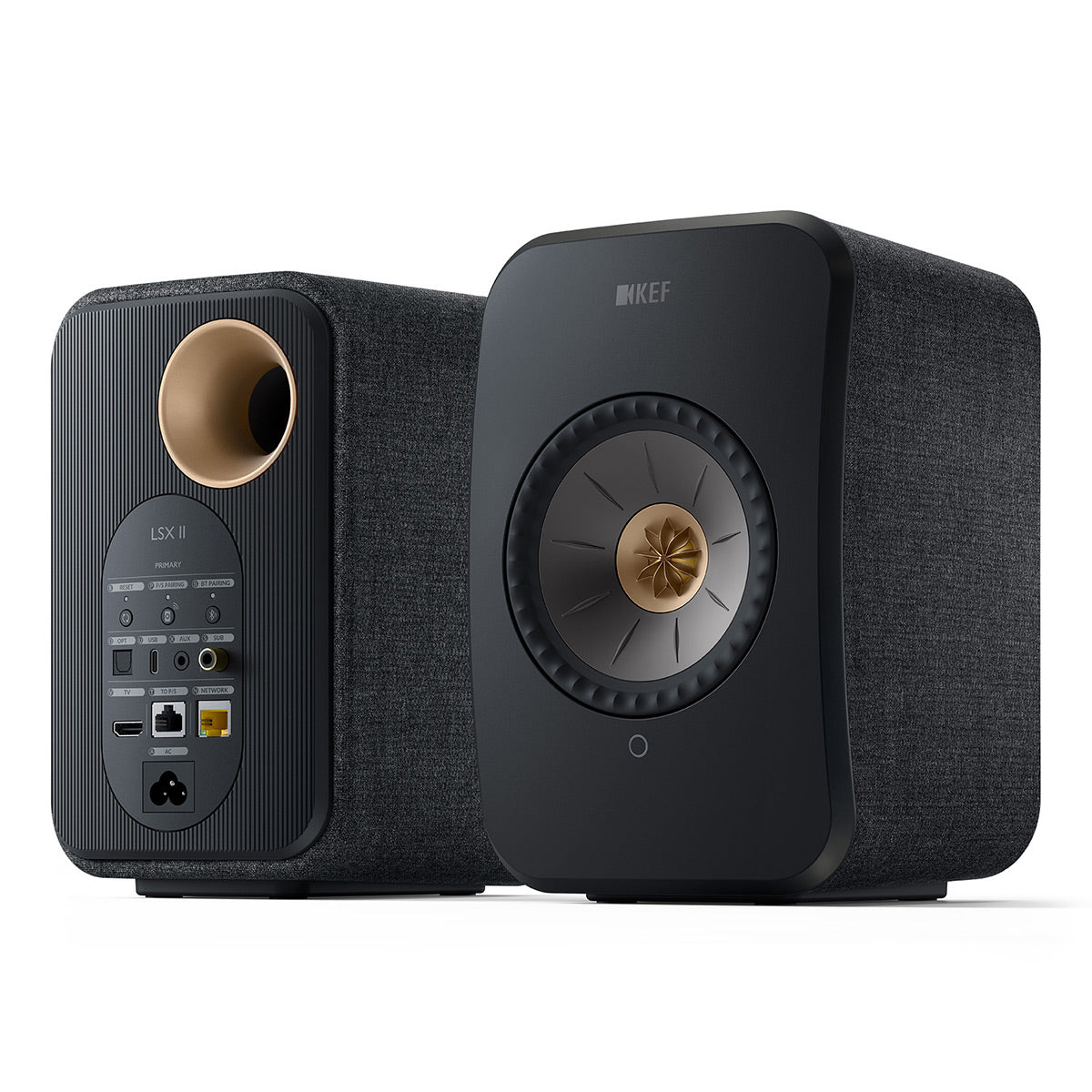 KEF LSX II Bookshelf Speakers - Pair (Black)