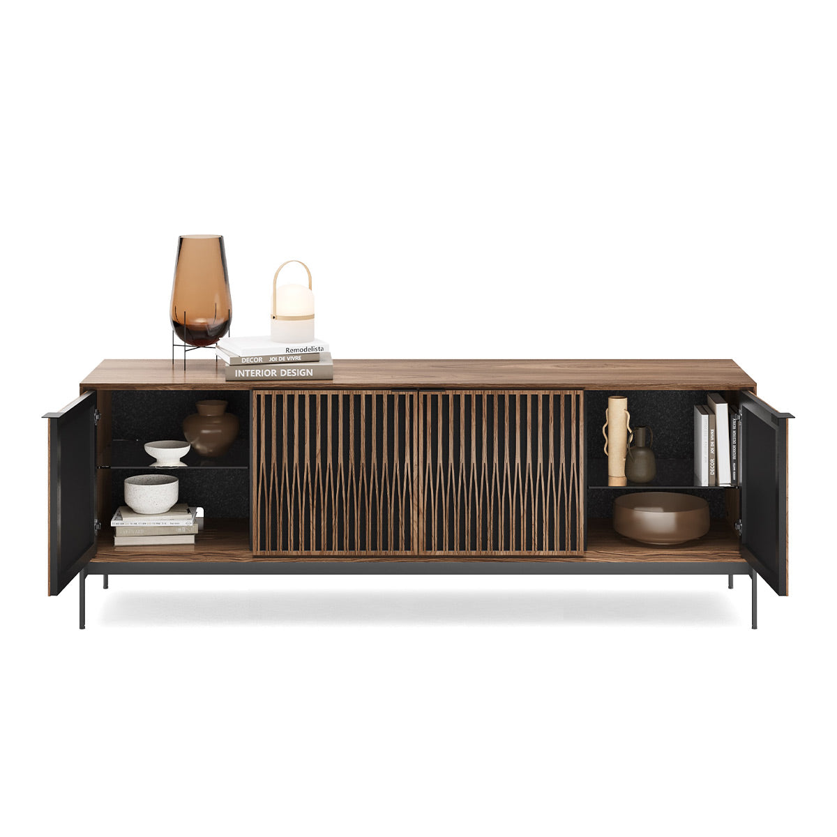 BDI Elements 8709 Tune Media Cabinet with Console Base (Natural Walnut)