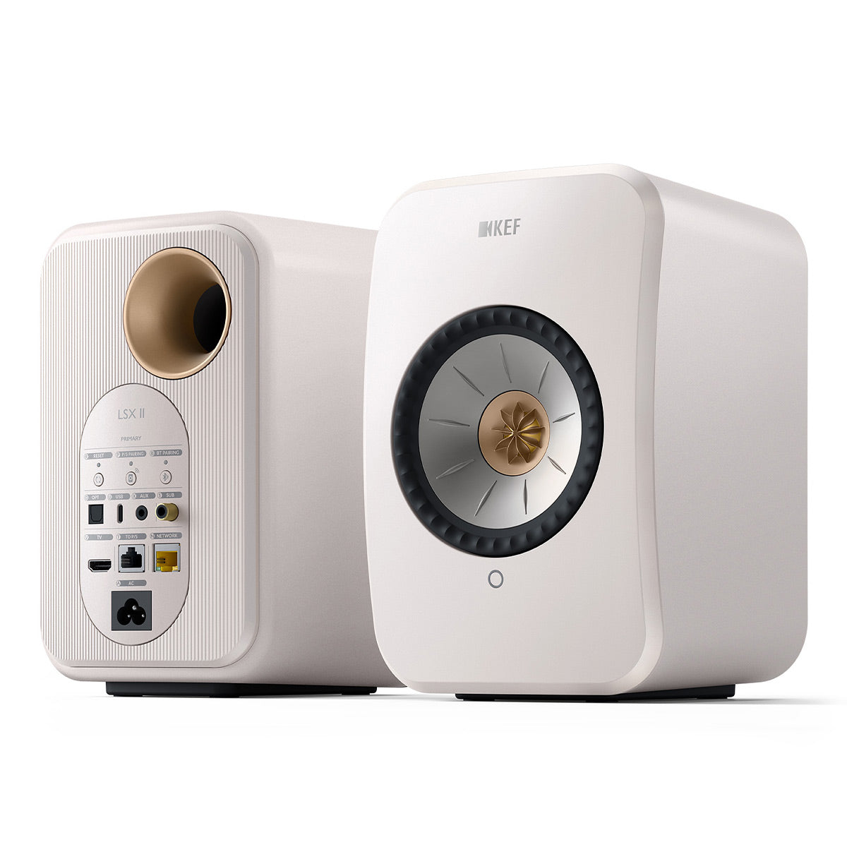 KEF LSX II Bookshelf Speakers - Pair (Mineral White)