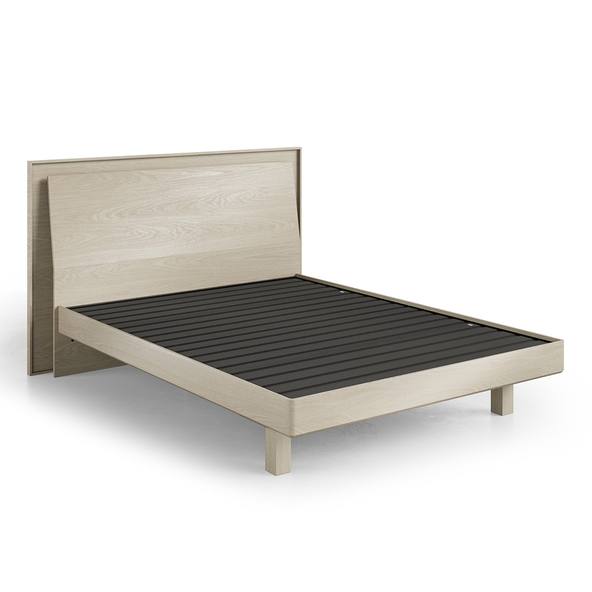 BDI KAVA Bedroom 9617 Queen Bed Frame with Built-In LEDs (Washed Oak)