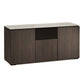Salamander Chameleon Collection Manhattan 336 Triple Speaker Integrated AV Cabinet (Maro Ebony Doors and Sides, Matte Taupe Glass Top)