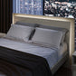 BDI KAVA Bedroom 9617 Queen Bed Frame with Built-In LEDs (Washed Oak)