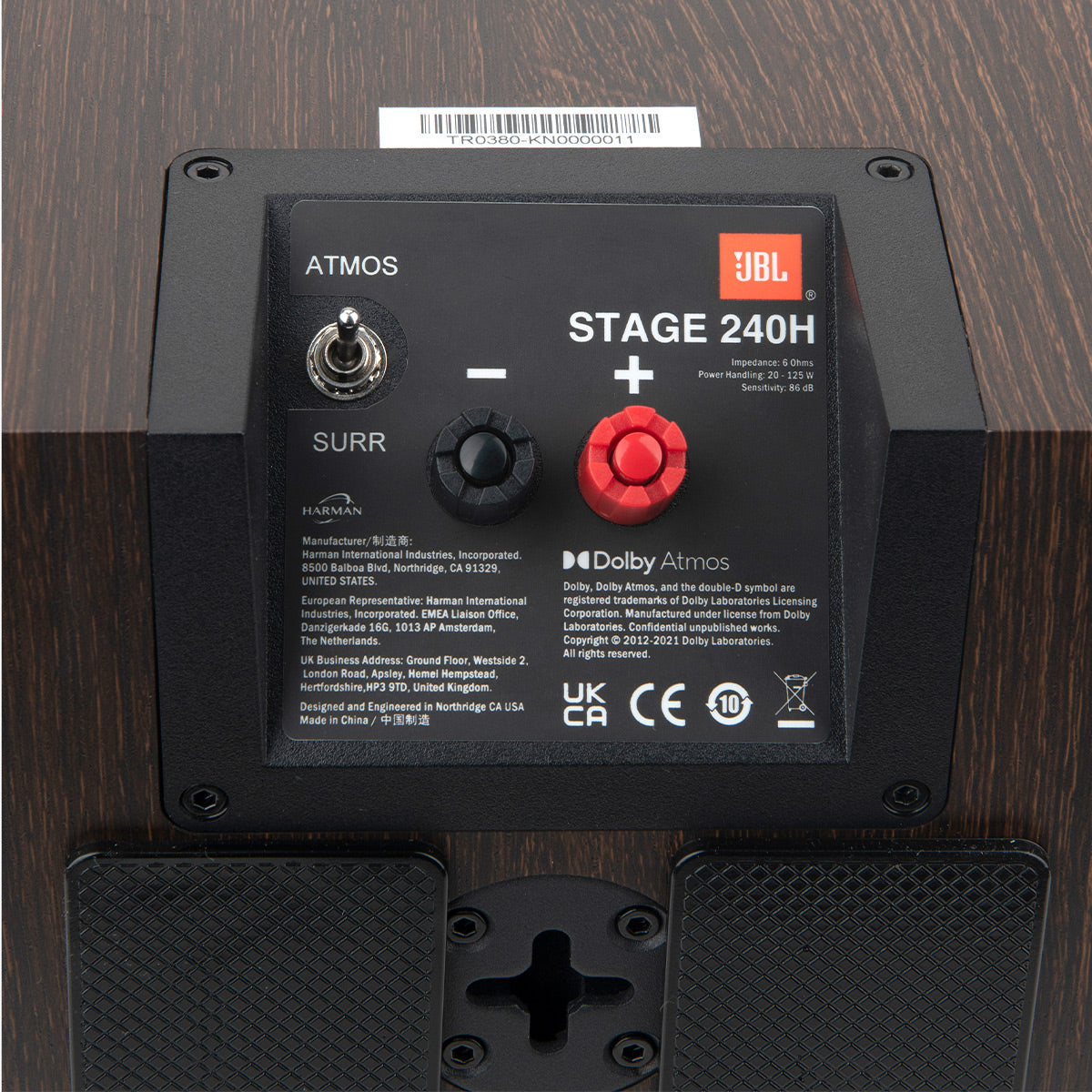 JBL Stage 2 240H 4.5 Inch Dolby Atmos Height Module - Pair (Espresso)